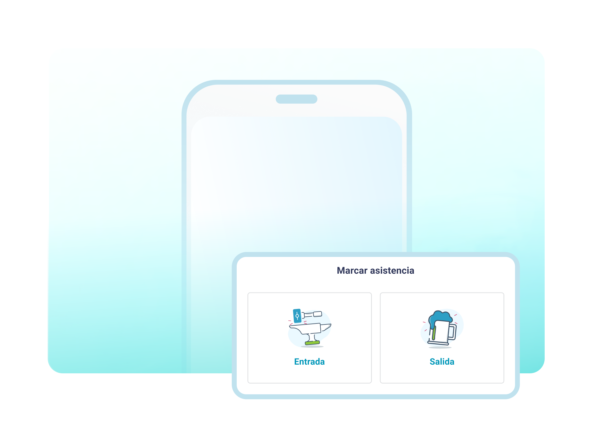 Marcación de entrada y salida desde el celular en la app miBitákora.